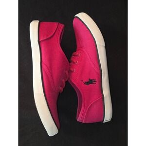 Polo Ralph Lauren Pink‎ Canvas Sneakers Kids US 2 Pony Logo Casual Shoes